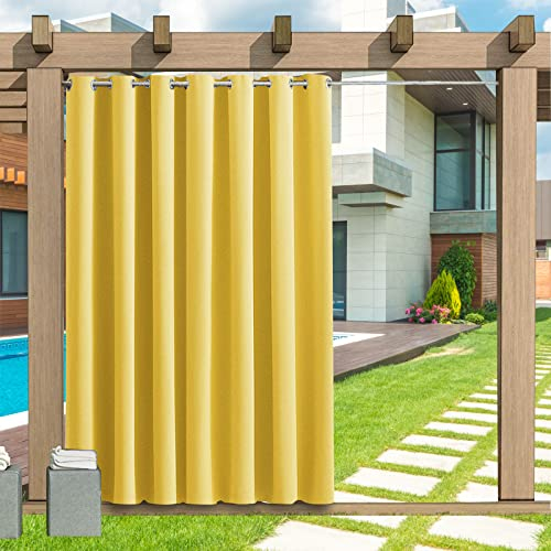 Outdoor Vorhang Wetterfest, 1 Stück Outdoor Vorhang Wasserdicht Wetterfest Blickdicht mit Ösen, 24 Farben Sichtschutz Sonnenschutz Outdoor Gardine für Veranda, Pergola, Laube, B254xH213CM