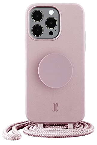 PopSockets x Just Elegance iPhone Hülle - Necklace Case - Handyhülle kompatibel mit iPhone 13 Pro Max - iPhone Schutzhülle mit Abnehmbarer Kordel und Fingerhalter (Rose Breath)
