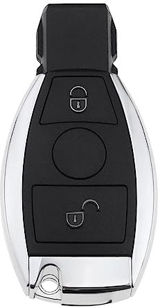 VGOL Coque de clé télécommande 2 Boutons Compatible avec Mercedes Benz Classe A (W169) B (W245) C/CL/CLK Coque de clé de Voiture en Plastique