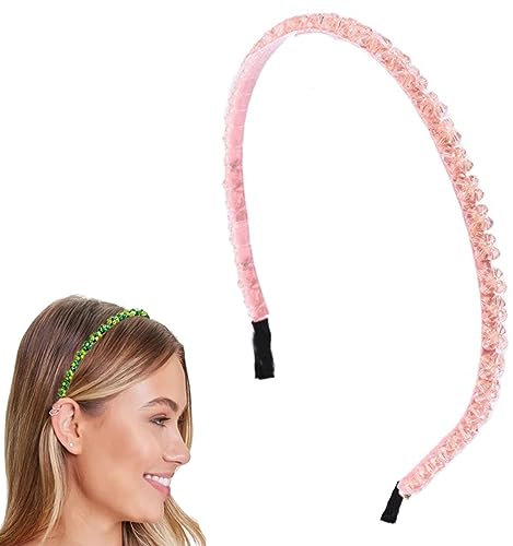 Serre-tête rose tendance pour filles avec strass imitation diamant dur pour soirées dansantes 1911