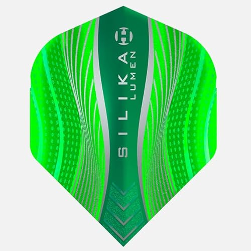 Harrows Lumen No2 Dart-Flights | 5 x Sets Dart-Flights (insgesamt 15 Flights) I 100 Mikron Dart-Flights I Premium Extra Stark Made in UK I Professionelles Dartzubehör I Grüne Dart-Flights