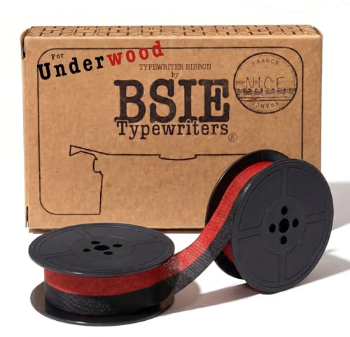 BSIE Typewriters – Underwood Schreibmaschinen-Farbband Schwarz & Rot – Passend für No. 5, Champion, Universal, Touch-Master, Leader – GR9 – Getestet in Nizza, Frankreich