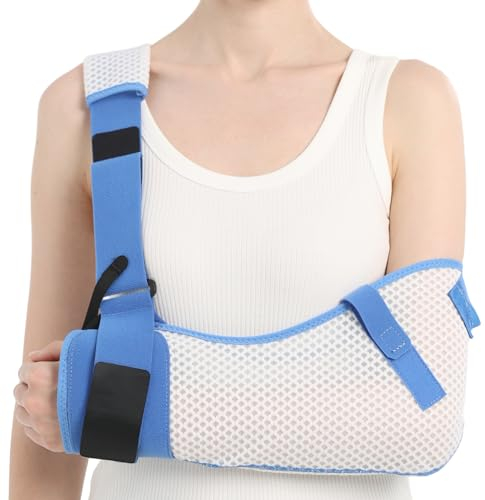 Willcom Bragueta para lesiones en los hombros con cinturón de cintura, soporte inmovilizador para dormir, cirugía de manguito rotador (versión transpirable, brazo izquierdo L)