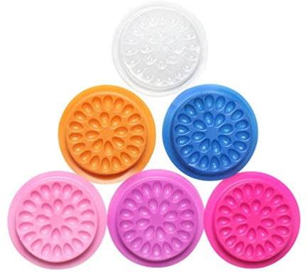 FRCOLOR 20pièces Plateaux De Mariage De Cils Forme De Fleur Avec Base Pour Extensions De Cils Grafting Eyelash Tray