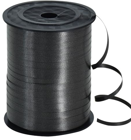 457 m Geschenkband Schwarz - Schwarz 5mm Geschenkbänder luftballon schnur - luftballon band Luftballons Hochzeit Geschenkverpackung für Weihnachtsdeko, Ballonverschlüsse