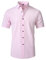 seiveini Chemise Homme Manches Courtes Regular Fit Repassage Facile Chemise Hommes Business Mariage Fêtes Chemiser et Blouses Vintage Chemise Hippie Homme Chemisette Couleur Unie B Rose XS