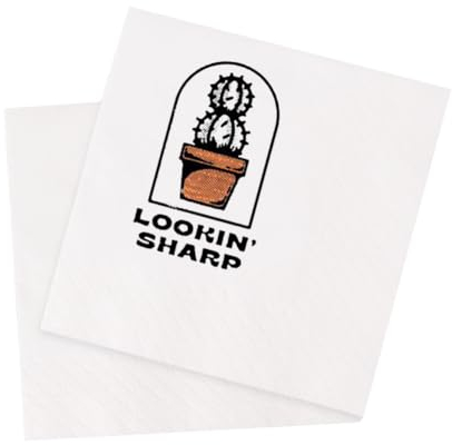 VOWFOO Lookin' Sharp Cocktail-Servietten, niedlich, lustig, Retro, Vintage, Kaktus, Party, Einweg-Papierservietten, 100 Stück, 11,4 x 11,4 cm, 2-lagig (Lookin' Sharp)
