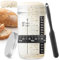zunmial Sourdough Starter Jar 34oz/1000ml, Glass Sourdough Starter Kit with Date Feeding Band, Thermometer, Cloth Cover & Metal Lid, Reusable Sourdough Bread Baking Supplies