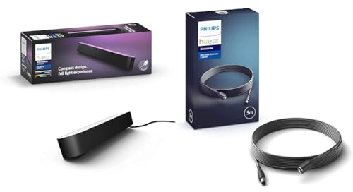 Philips Hue White & Color Ambiance Play Lightbar Basis-Set (500 lm) & Play Verlängerungskabel 5m, für Hue Play Produktfamilie, flexible Nutzung für mehrere Play Bars