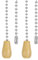 PATIKIL 1M 3.3ft Ceiling Fan Pull Chain, 2 Pcs Beaded Pulls Cord Extender Wooden Pendant for Fan Light Chandelier Table Lamp Pulling Switch, Silver Tone