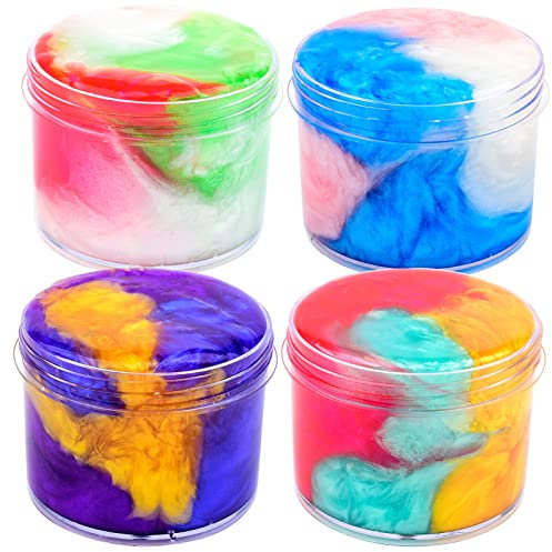 4 Pack Galaxy Slime Kit,Party Favors for Kids, Non Sticky,Wet,Stress & Anxiety Relief,Slime Bulk for Boys Girl,Cute Stuffers,Super Soft Sludge Toy