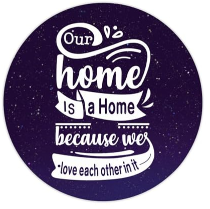 Our Home is A Home Because We Love Each Other in It Runde Etikettenaufkleber 3,8 cm Aufkleber für Notebook Aufkleber Motivierendes Zitat Aufkleber für Koffer Computer Vinyl Decals Set mit 50
