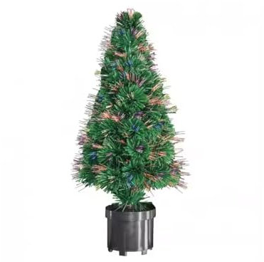 Albero in fibra ottica da 60 cm di colore verde, ideale per decorazione, effetti luminosi e atmosfera festiva.