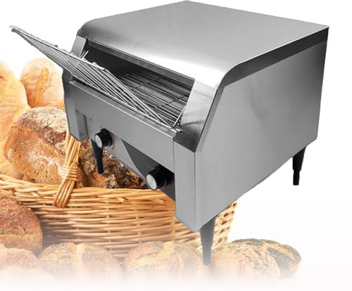Tostadora Transportadora Tostadora Transportadora De Catering Comercial De Acero Inoxidable Horno Tostador De Superficie Plana Tostadora Profesional con Control De Temperatura De 7 Engranajes,Silver