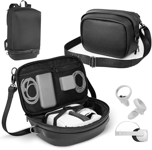 Krone Kalpasmos Carrying Case for Apple Vision Pro, Oculus Meta quest 3S/quest 3/quest 2, Protective Travel Carry Case Bag Compatible with Xreal Air 2 Ultra and for Controllers & Accessories
