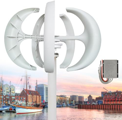 Naturalpowev Kit de generador de turbina eólica de 10000 W con 5 aspas, turbina eólica de 12 V, 24 V, 48 V, 72 V, 110 V y 220 V con Controlador para alumbrado público doméstico,220V