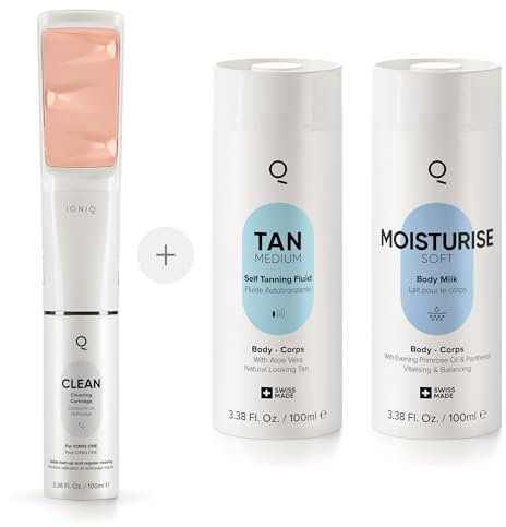 IONIQ ONE Sprayer | die Revolution der Hautpflege | Kosmetik schnell & streifenfrei ohne Hände dank Magnetic Skin Technologie am ganzen Körper auftragen (Bundle TAN & MOISTURISE)