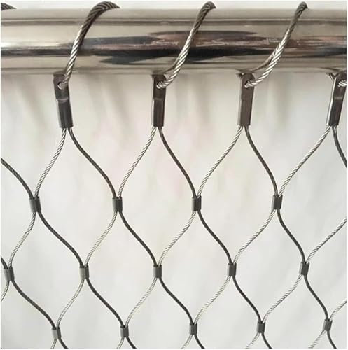 WaiDXn Flexible Stainless Steel Rope Mesh Safety Netting For Balconies High-altitude Fall Protection Netting Plant Climbing Netting (Dimensions: H1.8xL8m)