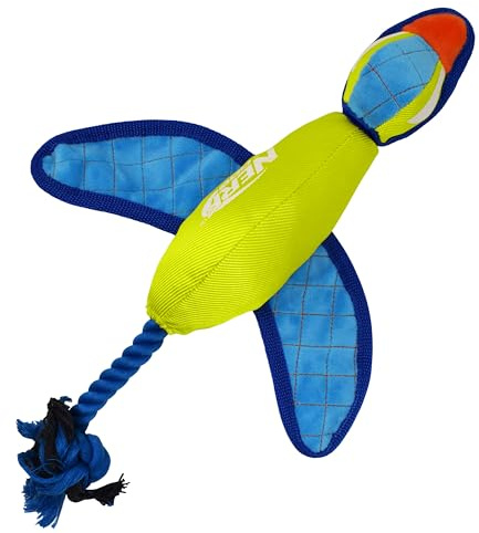 Nerf Dog Launching Duck with Crinkle Wings, 16.5 Inch Ultraplush Interactive Toy for Dogs, Green/Light Blue