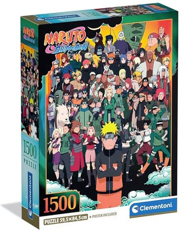 Clementoni Puzzle Naruto 1500 Stücke, Compact Box - Puzzle für Erwachsene 14-99 Jahre, Geschenk für Mann und Frau, Made in Italy, 31748