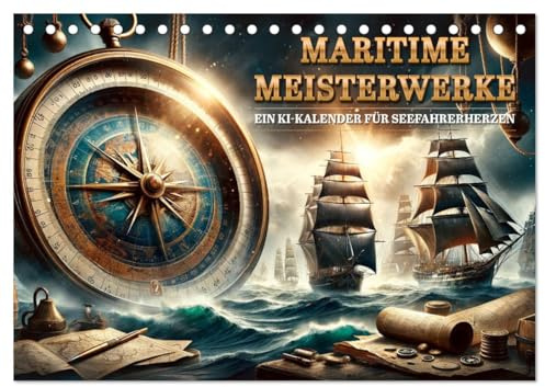 Maritime Meisterwerke: Ein KI-Kalender für Seefahrerherzen (Tischkalender 2026 DIN A5 quer), CALVENDO Monatskalender: Segel setzen in KI-Welten (CALVENDO Wissenschaft)