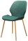 Sedia da pranzo Sgabello da bar moderno con schienale, sedile in pelle PU e struttura in acciaio al carbonio dorato, ristorante cucina di casa, sgabello da bar per reception (colore: verde)