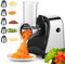 Coupe-Légumes Électrique en Acier Inoxydable, Râpe à Fromage Électrique 250W, Robot Multifonction avec 5 Lames pour Pommes de Terre, Carottes et Oignons