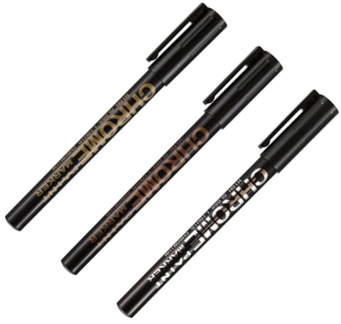 Fangxuee Réparation de Peinture Marqueur Du Stylo Chromé 3pcs Miroir Étanche pour la en Verre Céramique Métallique