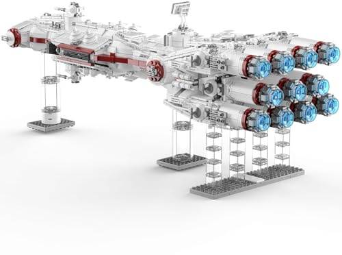 wbbw Sci-Fi-Raumschiff-Modellbausatz, 2905+ Teile Kreatives Bauset für Erwachsene ab 14 Jahren, 62 cm langes BAU- und Ausstellungsmodell Geschenkidee für Sammler JG003