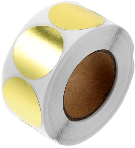 ZUNOXAZ Runder Selbstklebender Etikettenaufkleber Pvc 300 Stück Goldfarben für Selbstgemacht Bastelarbeiten Geschenkverpackung und Hochzeit