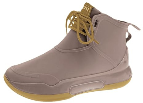 ofeirhz Botas de agua para mujer, con cordones, parte inferior gruesa, botas de lluvia resistentes al agua, térmicas, cómodas, antideslizantes, mayor durabilidad, versátiles, botas de agua para
