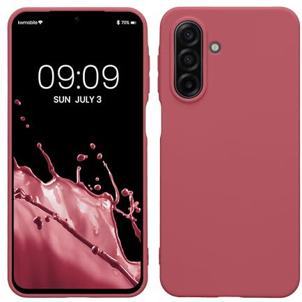 kwmobile Hülle für Samsung Galaxy A17 4G / 5G TPU Case - Handyhülle unterstützt kabelloses Laden, Flexible Schutzhülle, gummiertes Cover in Dark Rose
