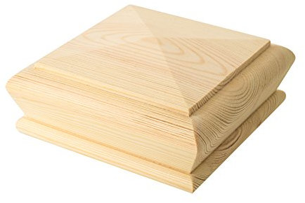 Solid Pine Pyramid Style Stair Newel Post Cap Rebate to fit 70mm Posts (Full Cap)