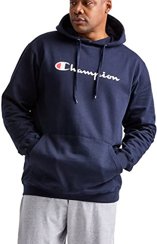 Champion Pullover Fleece Hoodie, Standard Fit, Midweight, Script Logo, Available in Regular and Big & Tall Maillot de survêtement, Bleu Marine, M Homme