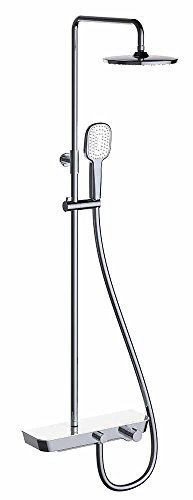 Nine Elegance – Colonne de douche extensible thermostatique avec gicleur, pomme de douche, tuyau et support mural