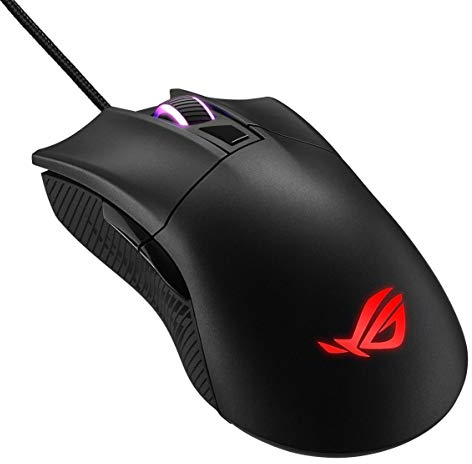 ASUS ROG Gladius II Core - Souris optique filaire légère et ergonomique avec capteur 6200 DPI (design de switches exclusif, Aura Sync RGB)