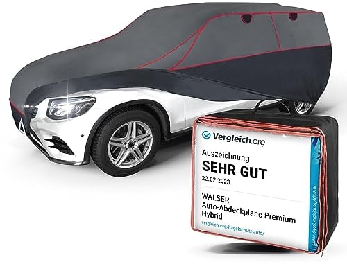 WALSER Telo Copriauto antigrandine Premium Hybrid SUV, vincitore del confronto Molto Buono* copertura per auto antigrandine, telo protettivo idrorepellente, Copriauto traspirante Misura 8 SUV/VAN