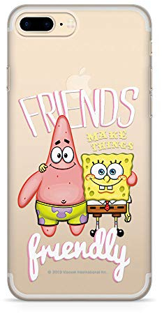 Original und Offiziell lizenziertes Spongebob Handyhülle für iPhone 7 Plus, iPhone 8 Plus, Hülle, Case, Cover aus Kunststoff TPU-Silikon, schützt vor Stößen und Kratzern
