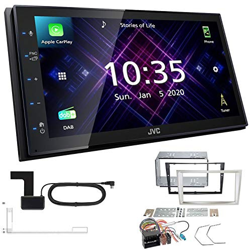 JVC KW-M565DBT 2-DIN Autoradio mit DAB Antenne passend für Opel Corsa D 2006-2014 ohne Canbus