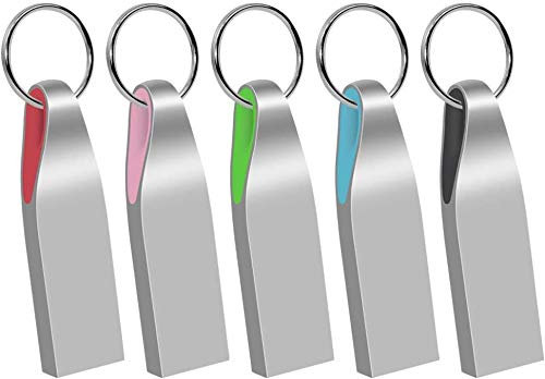EASTBULL USB Memory Stick 2GB 5Pack USB2.0 Flash Drives External Data Storage for PC Notebook (Blue Pink Green Red Black) (2GB)