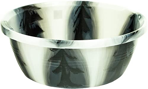 Tie-dye Design Multipurpose Circular Round Plastic Washing Up Bowl Basin Tub Kitchen (14 INCH, BLACK)