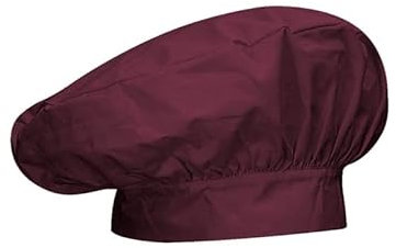 MISEMIYA Gorro Frances AMZ-918 Sombrero de Chef, Granate, Talla única Unisex Adulto