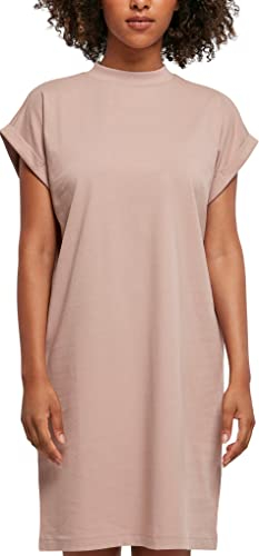 Build Your Brand Ladies Turtle Extended Shoulder Dress Robe, duskrose, L Femme