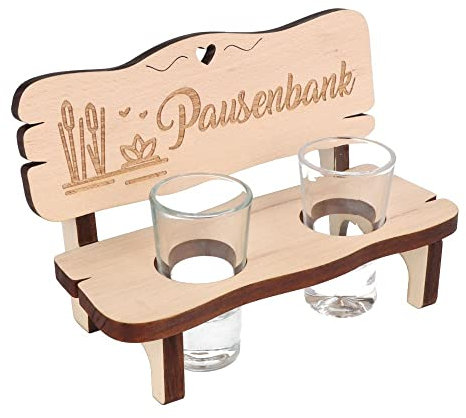Spruchreif | Schnapsbank mit Gravu und 2 Gläsern | Geschenk für Männer und Frauen | Geschenkidee zum Geburtstag | Pausenbank