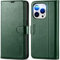 TUCCH Hülle für iPhone 14 Pro 5G Etui 2022 [Ständer] stoßfest Handyhülle mit [[Magnet] Verschluss] TPU [Kartenfach] [RFID Blocker] Booklet kompatibel mit iPhone 14 Pro (6,1 Zoll) Dunkelgrün