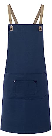 Karlowsky Latzschürze Urban-Nature mit Kreuzbändern und großer Tasche 70 x 85 cm Unisex - 65% Polyester/35% Baumwolle - stahlblau