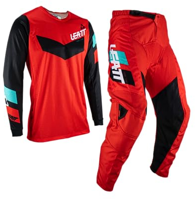 Leatt Unisex 3.5 Ride 2023 Trikots und Hosen Mot motorocross Set, Rot/Schwarz, XXL