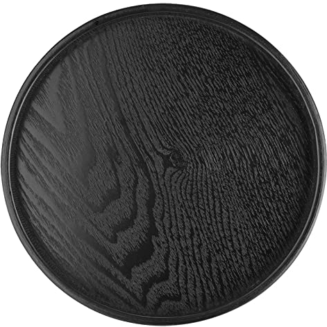 Wakects - Bandeja de té de madera, bandeja grande de madera, bandeja de té redonda, bandeja de comida para oficina en casa, salón de té para bandejas de cena, bandeja de té, bandeja de bar (30 cm)