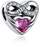 BEEUVIP Damen Unendlichkeit Liebe Herz Oktober Geburtsstein Charm Anhänger für Armband 925 Sterling Silber Geburtsstein Charms Beads passend für Armband