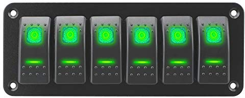 Riloer 3/4/5/6/8 Gang-Kombinations-Schalter-Panel, 12V / 24V Modifizierte Wipp-Kippschalter-Panel-Aufkleber mit LED-Licht, universell für Marine Boot Auto RV Camper Caravan